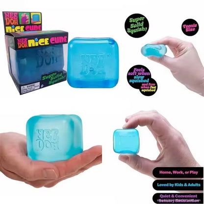 NeeDoh Nice Cube Sensory Squeeze Toy with Super Solid Squish Stress Relief Anxiety Sensory Tool Stress Reliever Toys