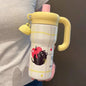 Fashion High Aesthetic Students Straw Mug 316 Stainless Steel 600ML Iced Cup Large Capacity Insulated Thermal Cup Men And Women