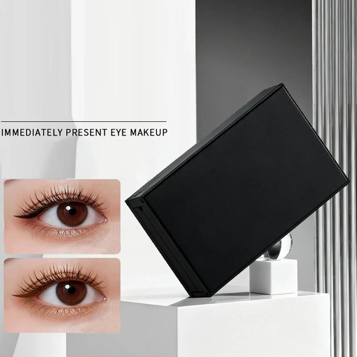3in1 Portable Eye Makeup Kit For Women Waterproof Smudge Proof Lower Lash Stamp Mark Dotting Pen AndEyeliner