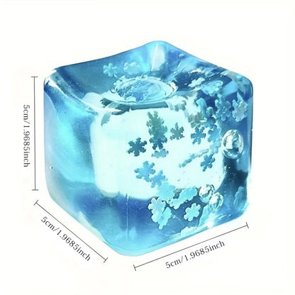 Maltose Cube Stress Squeeze Toy Decompression Small Ice Cubes Anti Stress Slow Rebound Polar Light Colorful Squeeze TPR Block