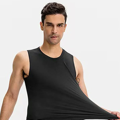 elastic sleeveless running Gym men's and women's free custom logo compression vest, quick drying sports sleeveless T-shirt