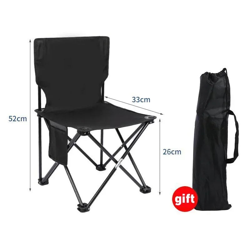 Outdoor Portable Folding Chair With Storage Bag Foldable Car Outdoor Chair Lightweight Bearing Strong Ride Comfort Camping Gear