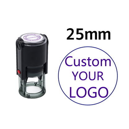 Custom Logo Round Stamp Personalized Image Self Inking Stamper Customized Business Logo Text Stamps-4 Sizes-5 Ink Color Options
