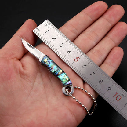MINI Shell Brass Folding Knife Pocket Keychain Portable Resin Steel Knives Survival EDC Tool Cutter Peeler Hunting Gift