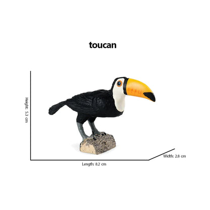 Kiwi Bird Jungle Animals Figures Peacock Phoenix Mallard Turkey Toucan Action Figure Toy Animal Figurines Toys for Kids Gifts