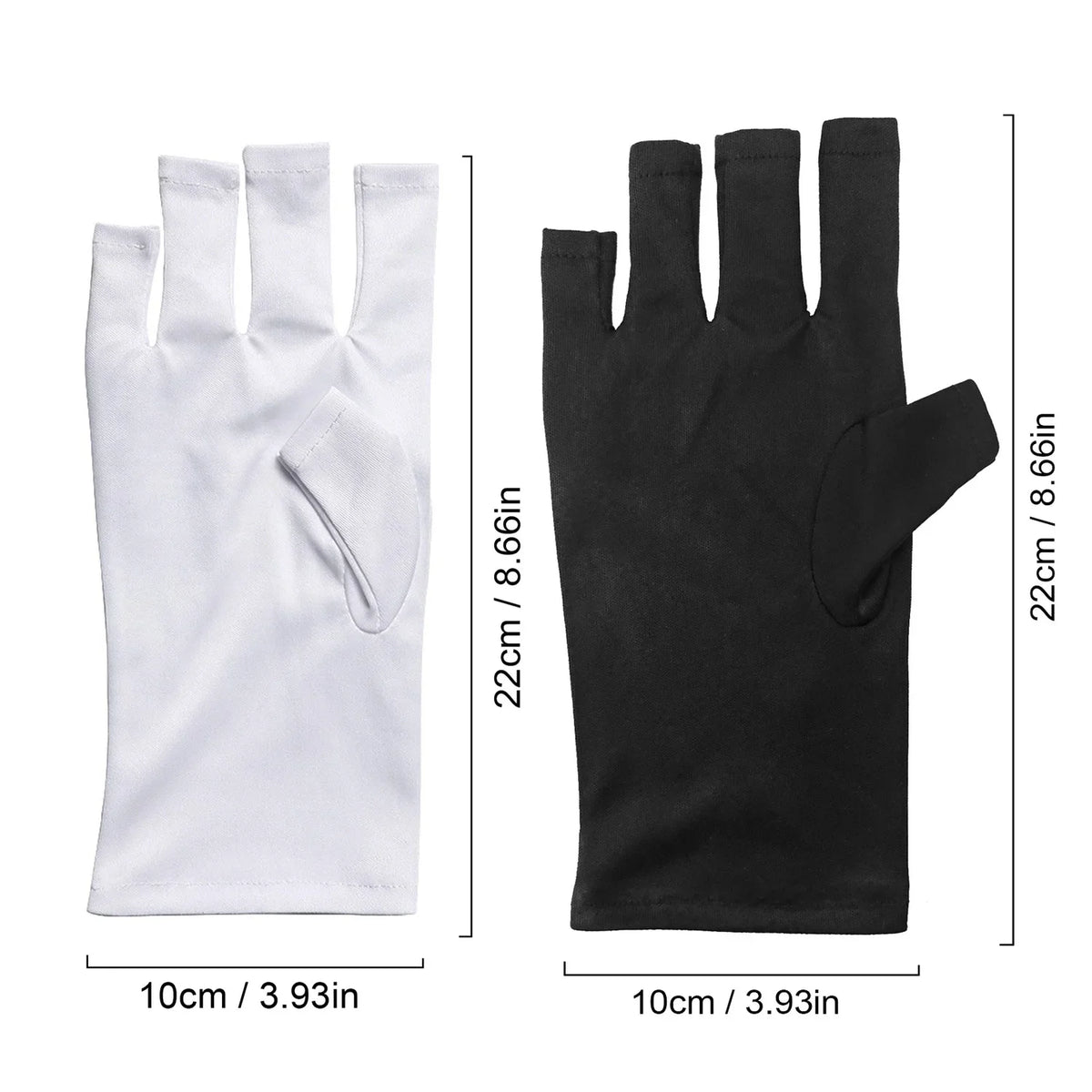 Professional Anti-UV Gel Gloves for Manicures - Stretchy Fingerless Protection for Nail Art Home And Outdoor Use