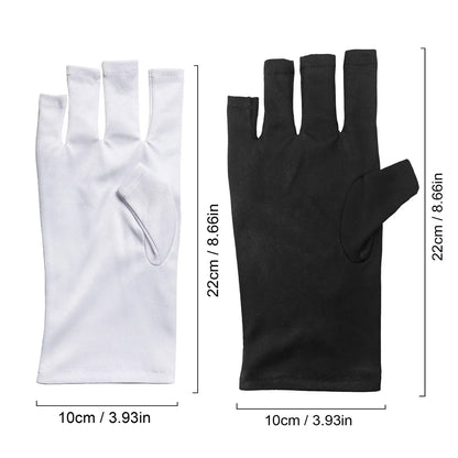 Professional Anti-UV Gel Gloves for Manicures - Stretchy Fingerless Protection for Nail Art Home And Outdoor Use