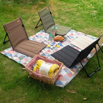 Lightweight Fold-Up Aluminum Camping Seat for Outdoor Travel, Fishing, and Beach Relaxation