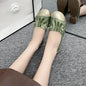 Chinese Style Color Block Slip-on Flats, Low Heel Comfortable Versatile Work Shoes for Women