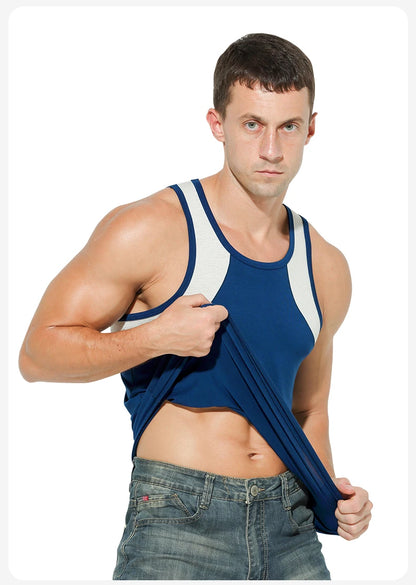 Vest Men's Comfortable Breathable Sling Hurdle Short-Sleeved Young Boys Sports Running Sleeveless T-Shirt Bottoming Shirt Unders