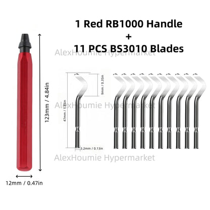 RB1000 Hand Metal Deburring Tool Red with 360 Degree Rotating Blades for 3D Printing Wood Metal Plastic Aluminum Copper Steel