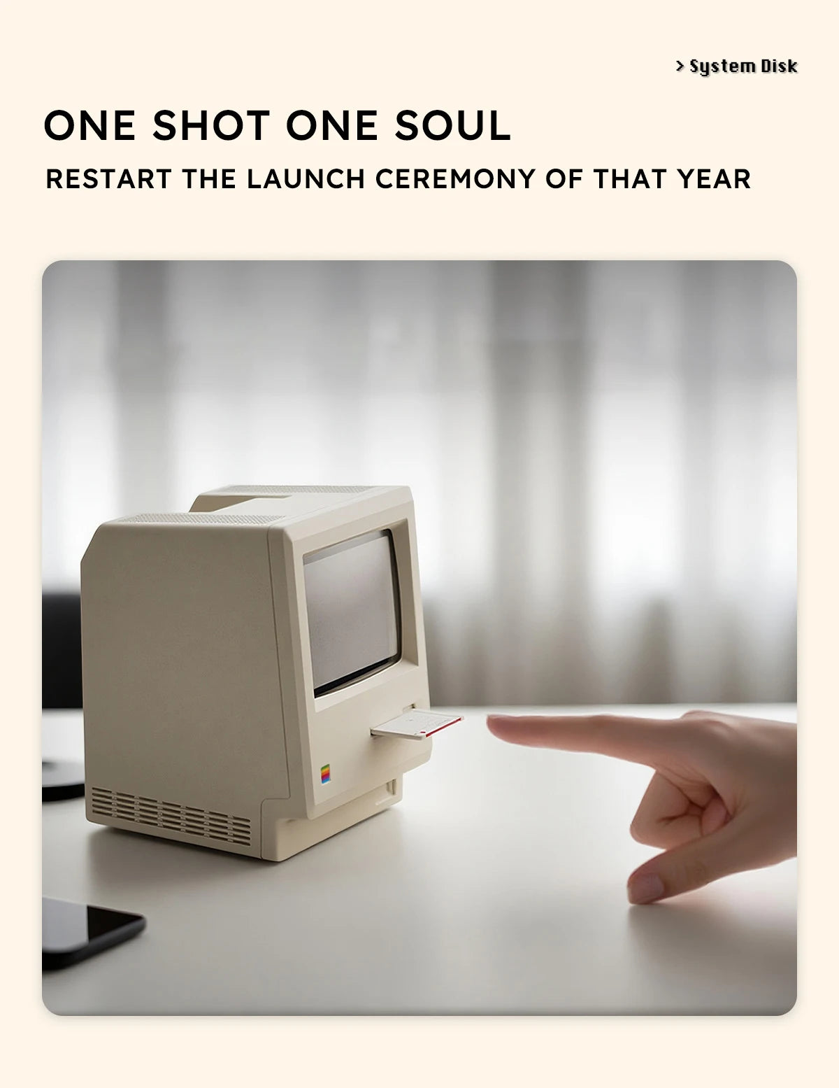 Budzik w stylu Retro Macintosh Klasyczna ozdoba na biurko z cyfrowym zegarem