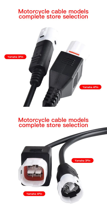 For Yamaha 3/4 /6 Pin To OBD2 Connector Motorbike OBDII Diagnostic Cable OBD Fault Code Reader Adaptor Extension Cable