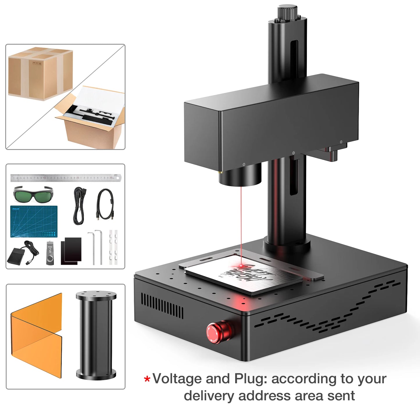 DAJA MINI Portable Fiber Laser Marking Machine High Precision Industrial Business 90*90mm for ALL Metal Jewelry Leather Acrylic
