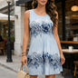 2026 Summer New Arrival Sleeveless Dress for Women, Loose & Slim-Fit Printed Tank Dress, Vacation Style A-Line Mini Skirt
