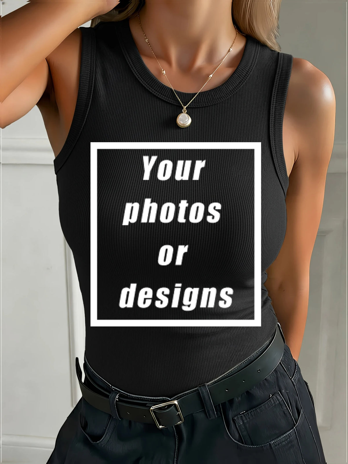 Custom Graphic Logo Slim Women's Tank Top Summer Crewneck Thread high elasticity Clothing Trendy Sports Vest Fashion Vests