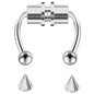 2025 Trendy Piercing Free Magnetic Nose Ring Stainless Steel Horseshoe Non Pierced Goth Punk Fake Hoop Clip on Jewelry Gift