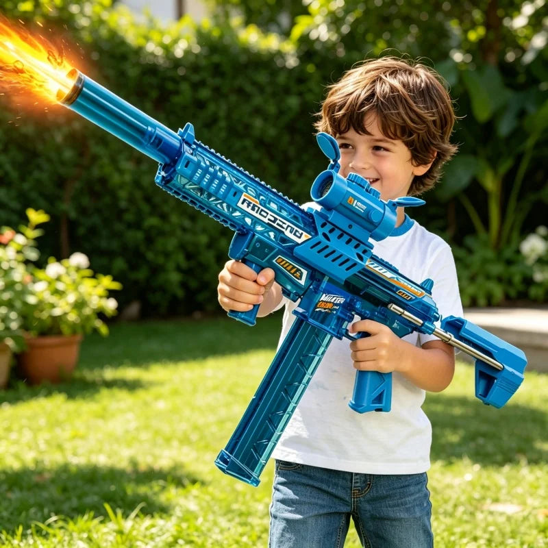 MK9 Children Pulse Electric Water Gun Automatic Water Absorption Induction Flash Light Water Blaster Summer Outdoor Toy for Kids