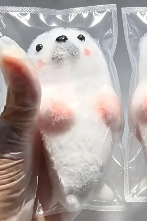 Taba Chubby Seal Squeeze Toy, Plush Seal Kneading Fun Soft Squeeze and Stress-relieving Toy, Cute Desk Decoration, Festival Gift
