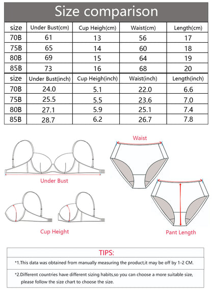 Hot selling women's sexy embroidered lace bra set with steel ring gathering push up and seamless thong set B6064