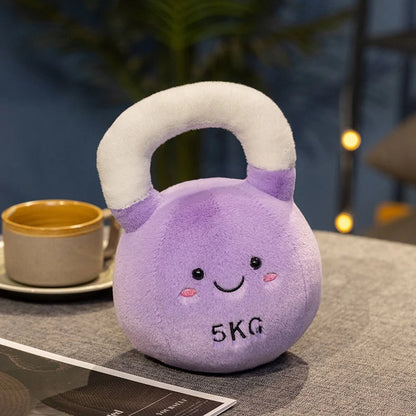 Cartoon Anime Creative Fitness Equipment Dumbbell Dolls Kawaii Kettle Bells Stuffed Plush Toys Children's Handmade Dolls Gifts