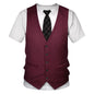 3D Printed Funny Fake Suit T Shirt Men's Tuxedo Tie Pattern Tops Summer Harajuku Loose T-Shirts Short Sleeves Round Neck Tees