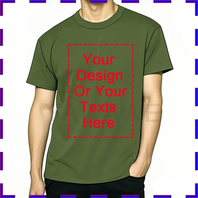 Custom Unisex Tshirt Add Your Own Message Cotton O Neck Top Tees Bigger Size Gift Custom Unisex Personalized Tshirts  4XL 5XL