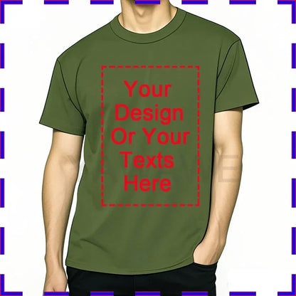 Custom Unisex Tshirt Add Your Own Message Cotton O Neck Top Tees Bigger Size Gift Custom Unisex Personalized Tshirts  4XL 5XL
