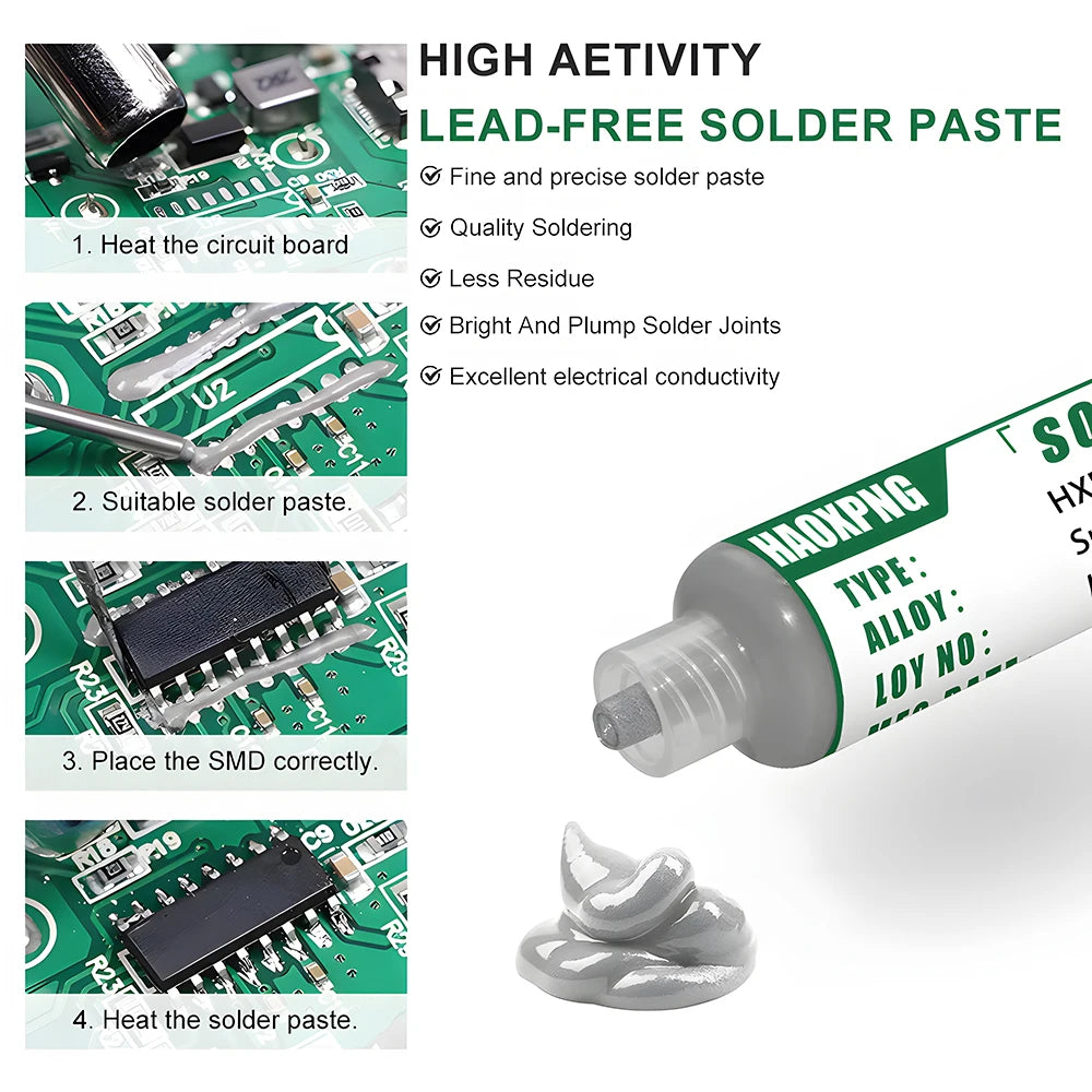 Sn99Ag0.3Cu0.7 Solder Paste, Flux, Lead-Free Solder Paste Free Cleaning Is Widely Used In All Kinds Of Soldering