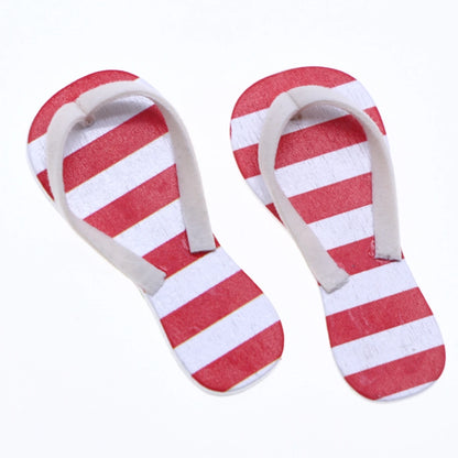 Dollhouse Miniauture Wooden SpringSummer Flip Flops Mini Shoes Casual Garden Figurines Wedding Beach Pool Party Hawaiian Sandal