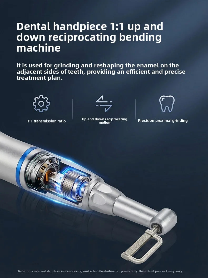 Dental 1∶1 Contra Angle Handpiece Orthodontic IPR System Interproximal Enamel Reduction Reciprocating Stripping Kit with Stri