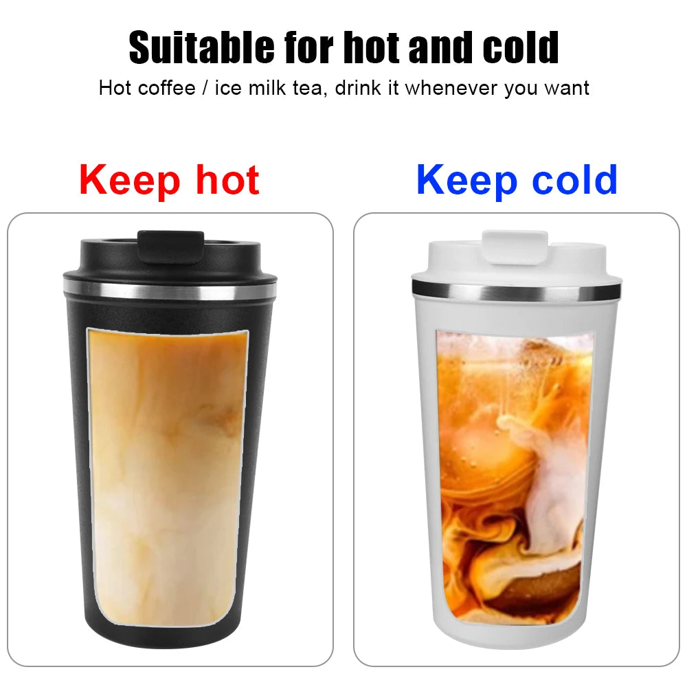 Thermo Cafe Coffee Mug - 380/510ML Leak-Proof Travel & Car Thermos, Double Stainless Steel for Tea, Water, Coffee