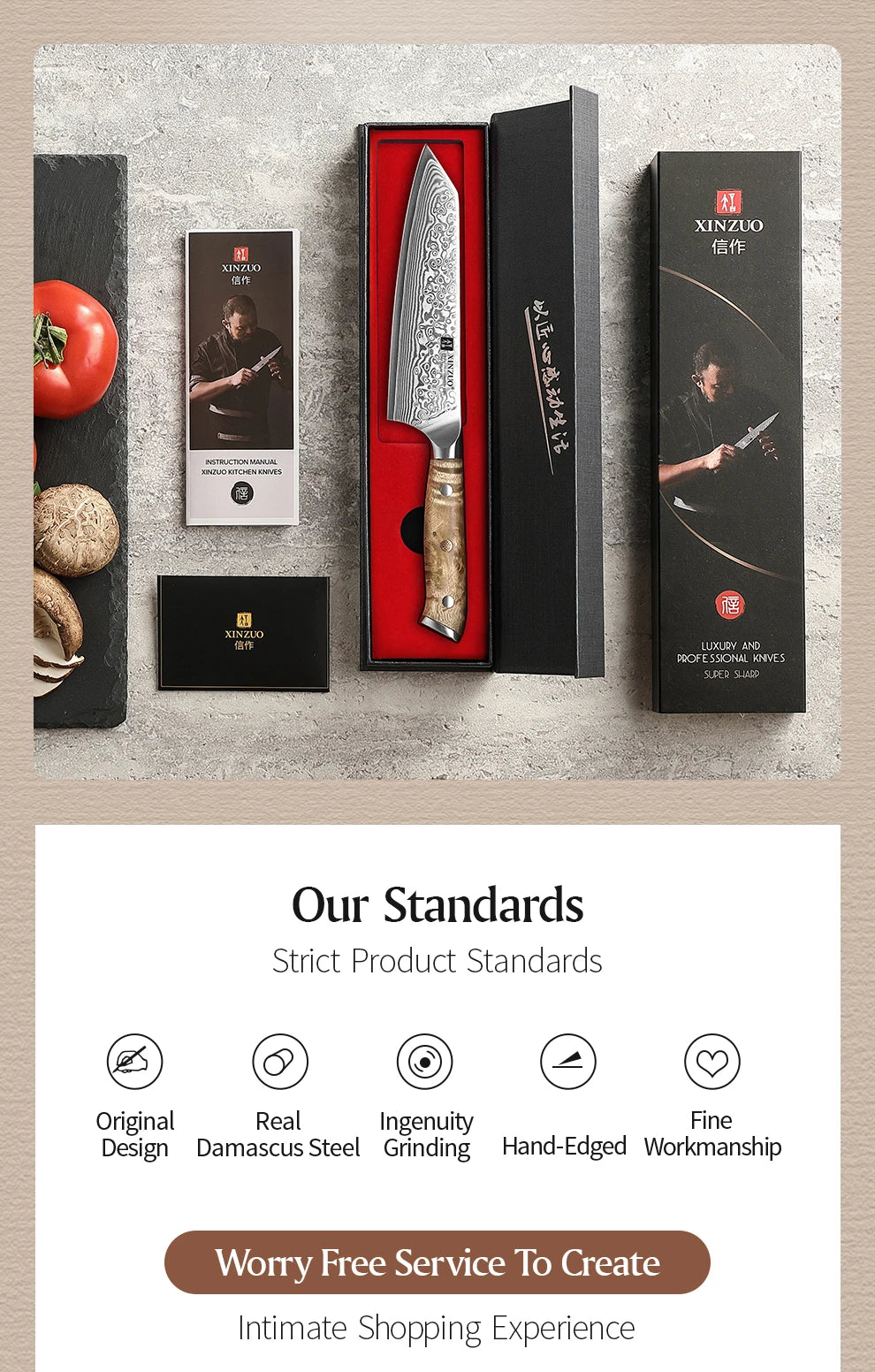 XINZUO 5.8 Inches Bunka Knife 67 Layers Damascus Steel Stainless Steel Ergonomically Designed Handle With Delicate Gift Box