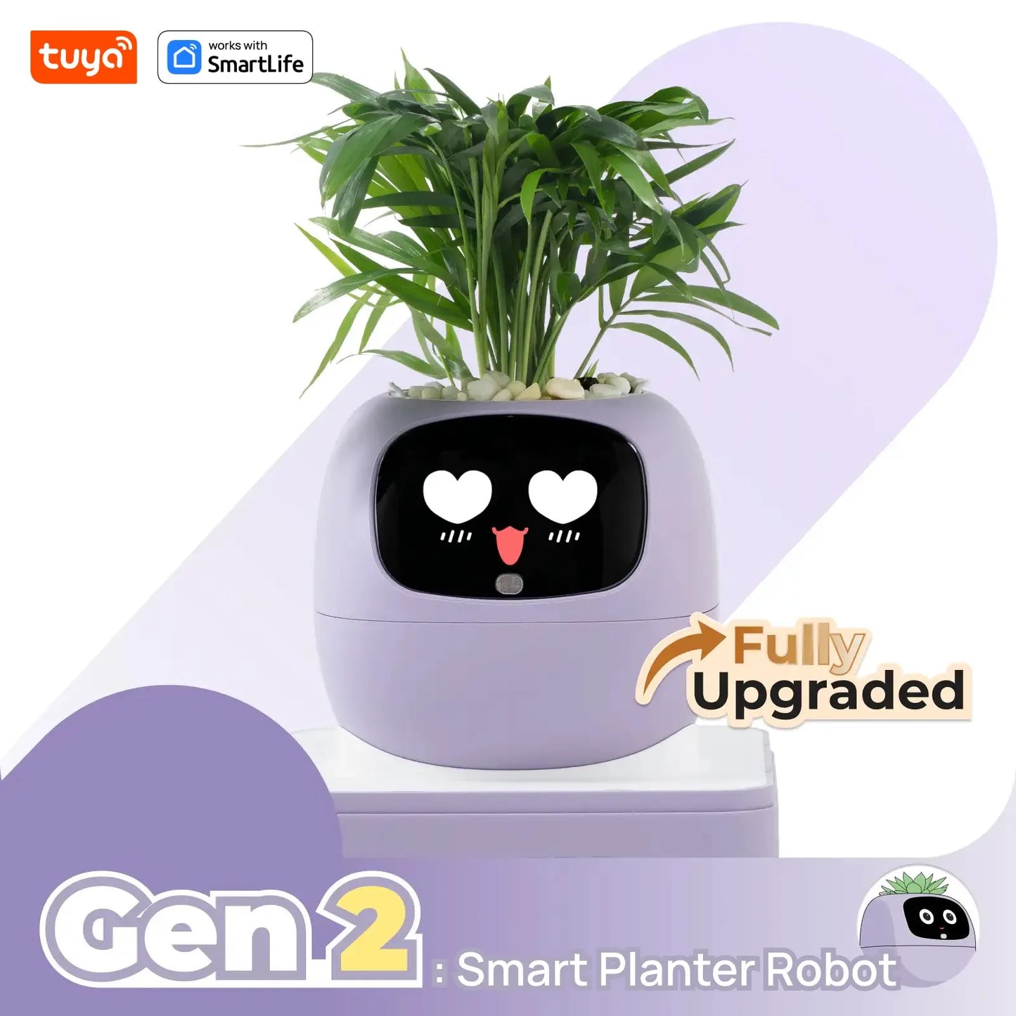 Gen1 Tuya Ivy Smart Planter,Endless Fun Over 49 Rich Expressions,7 smart sensors,AI Chips Make Raising Plants Easy and Fun