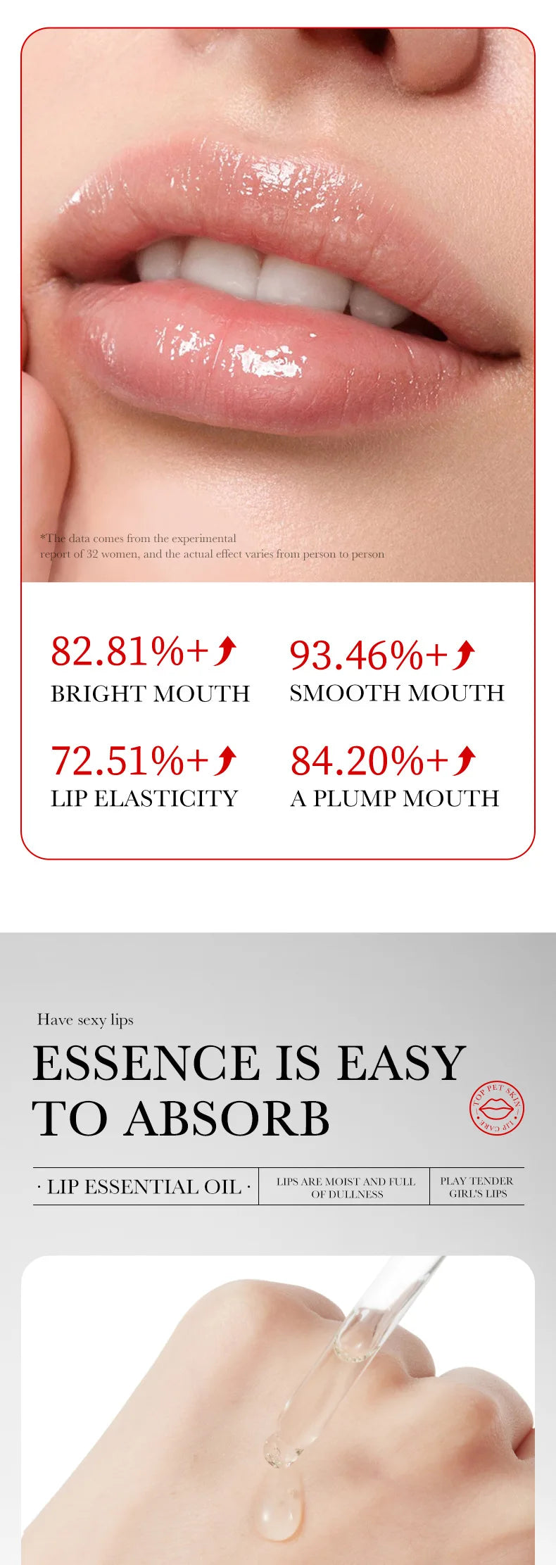 Lip Booster Plumping Serum Oil Hyaluronic Acid Moisturising Sexy Plumping Enhancer Stimulant Free Brightening Lightening Lines