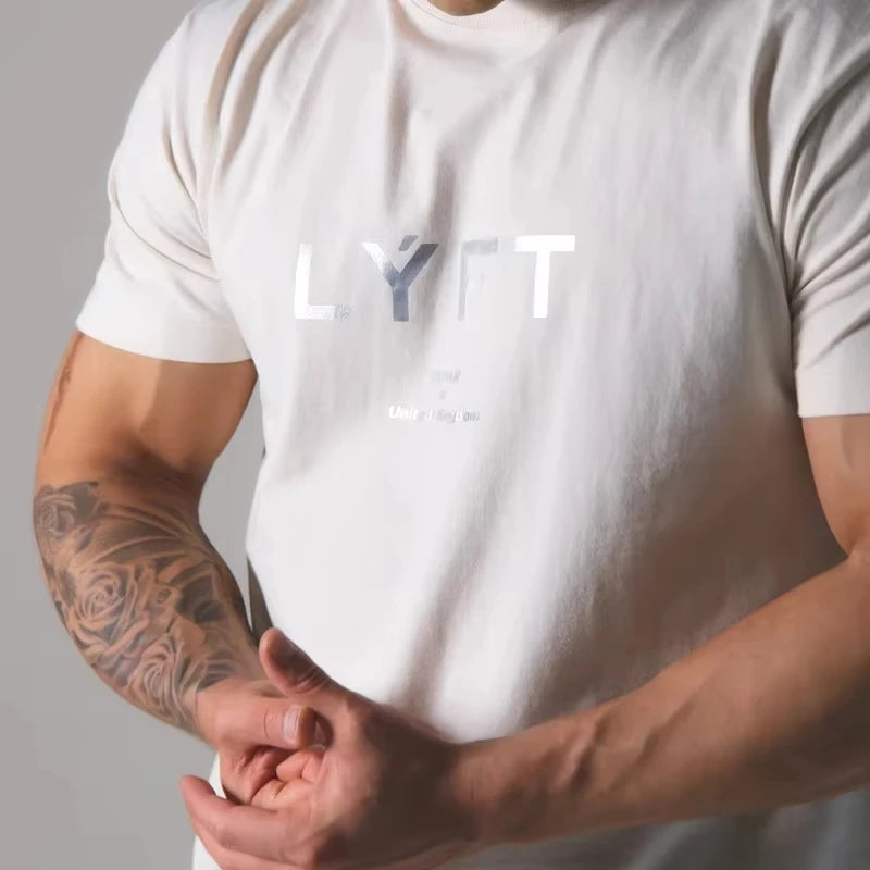 2026 Japanese men's printed running sports T-shirt, casual fitness gym, fitness street style, plus size short sleeved shirt