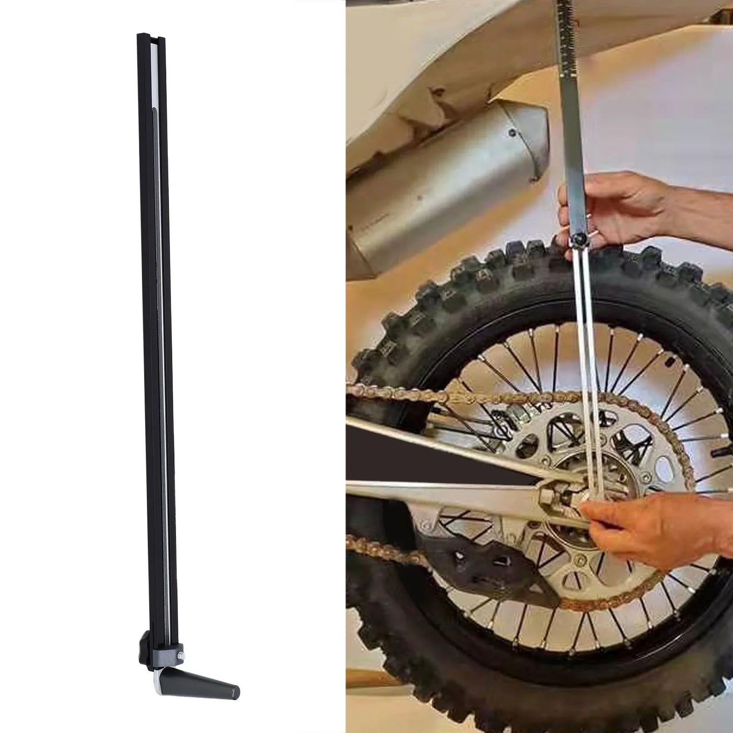 Rear Shock Sag Measurement Tool Sliding Sag Scale Sturdy Metal Rear Suspension Sag Measurement Tool for Most Dirt Bikes