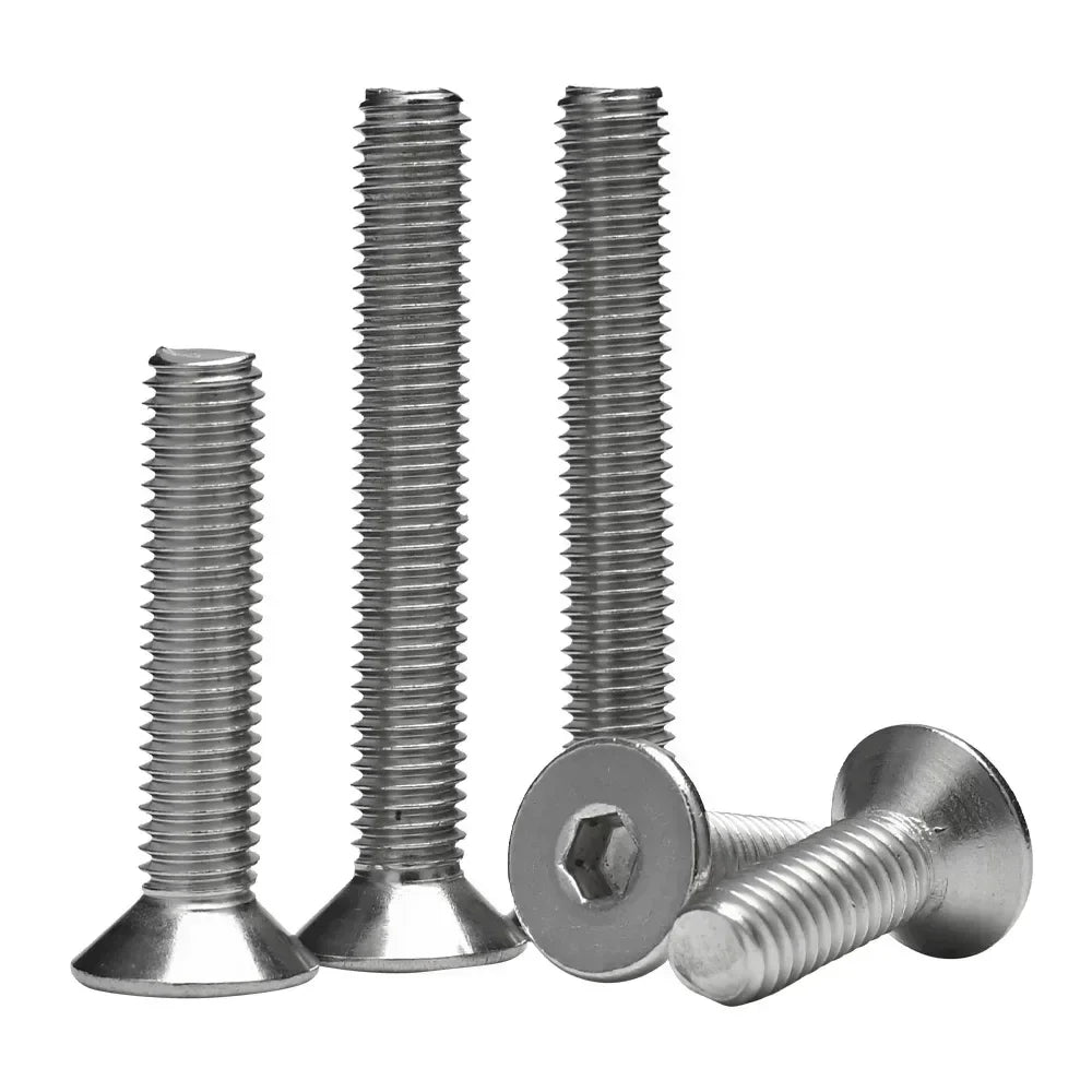304 Stainless Steel DIN7991 Countersunk Head Hex Socket Screws Bolt Allen Thread Machine Metal Screws M2 M2.5 M3 M4 M5 M6 M8 M10