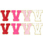 8pcs Sweet 26 Letters Towel Embroidery Patch Pink A-Z Self-adhesive Sticker Decoration For DIY Apparel Bag Crafts Accessories