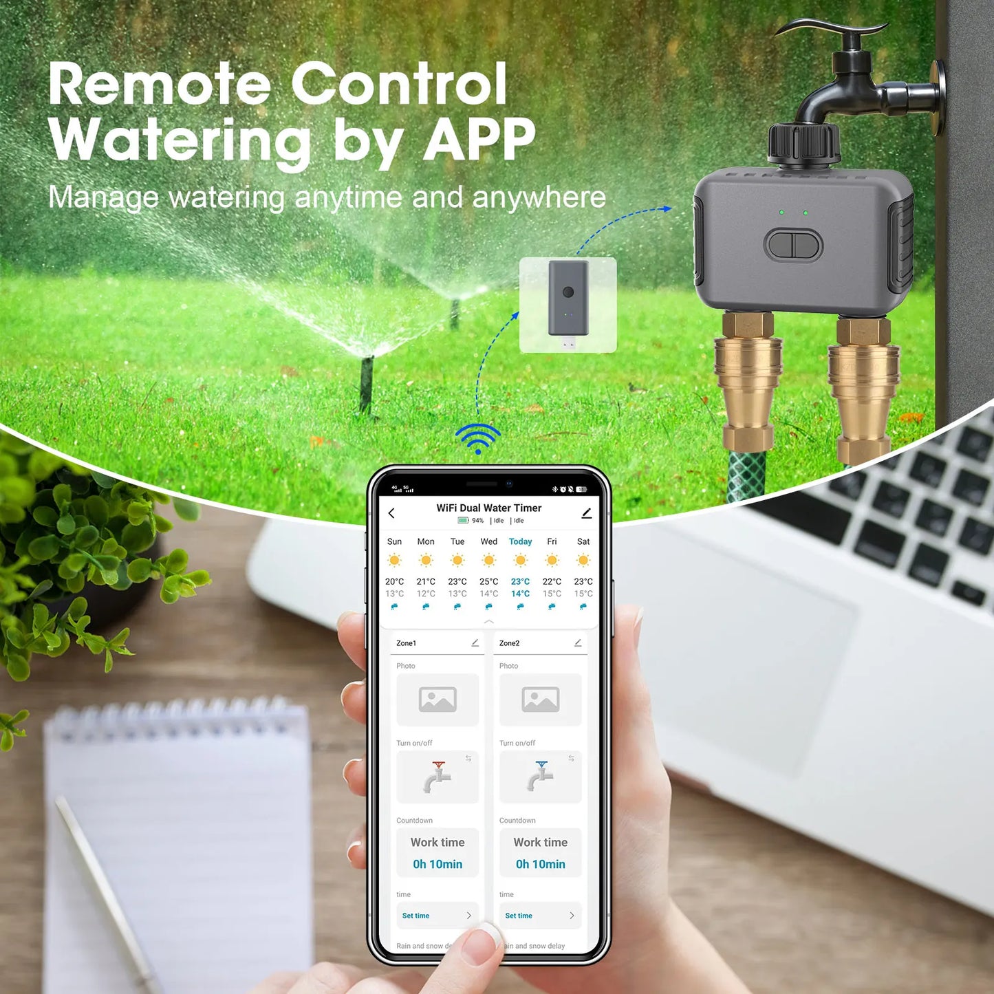 Tuya Smart Zigbee Watering Timer Sprinkler Drip Irrigation System Irrigation Watering System Sprinkler Timer Garden