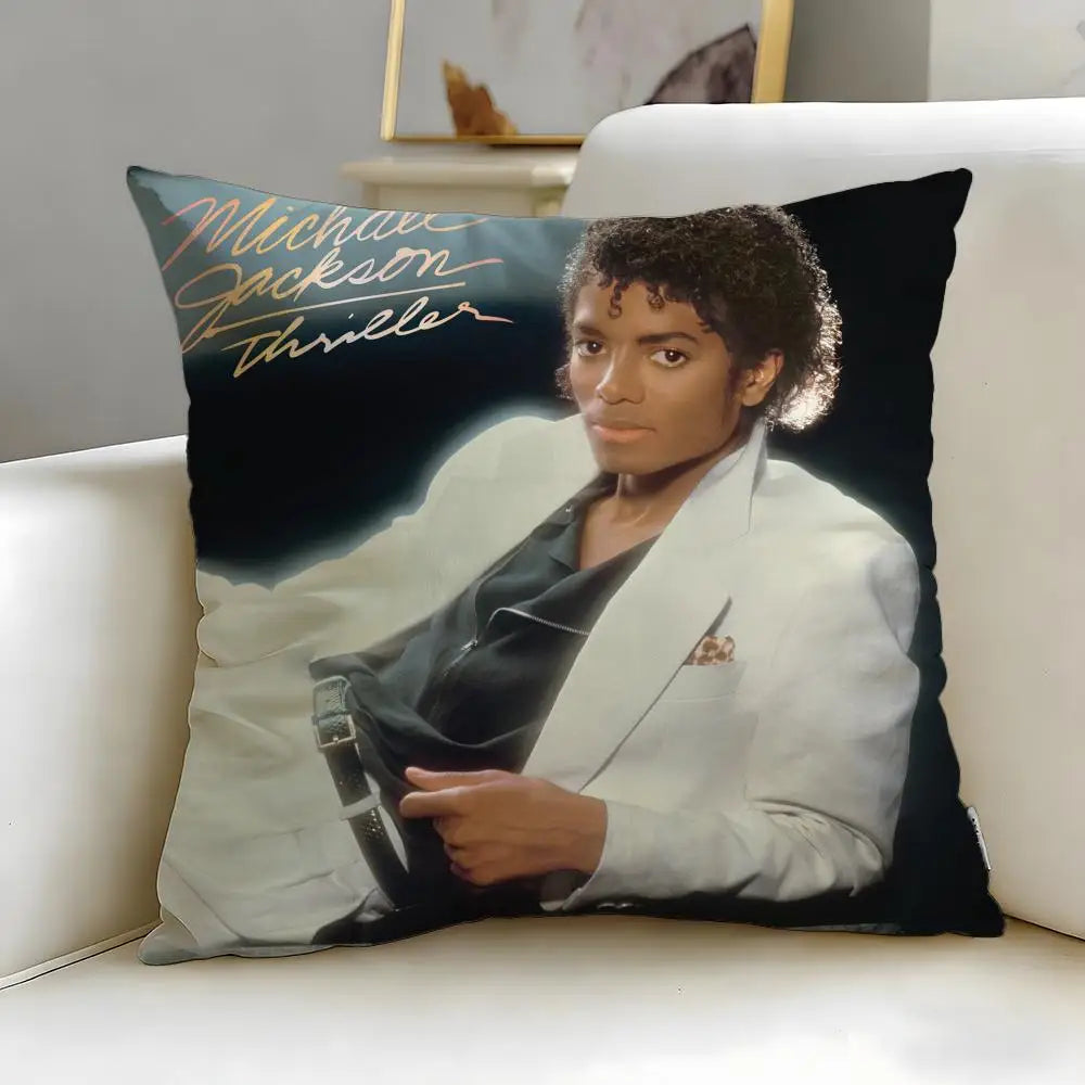 classic singer Michael Jackson Cushion Cover Soft & Easy-Wash Pillow Case – Versatile for Couch, Bed, Travel and Office