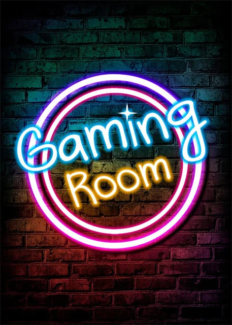 Gaming Neon Eat Sleep Game Repeat  Canvas Posters Gamer Room Decor Canvas Print Art for Home Esports Bedroom Decor Gift Painting