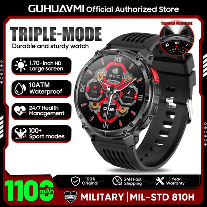 2026 New T-REX3 1100mAh Battery SmartWatch 10ATM Waterproof Compass Altitude HD Bluetooth call Sports Flashlight Smart Watch Men