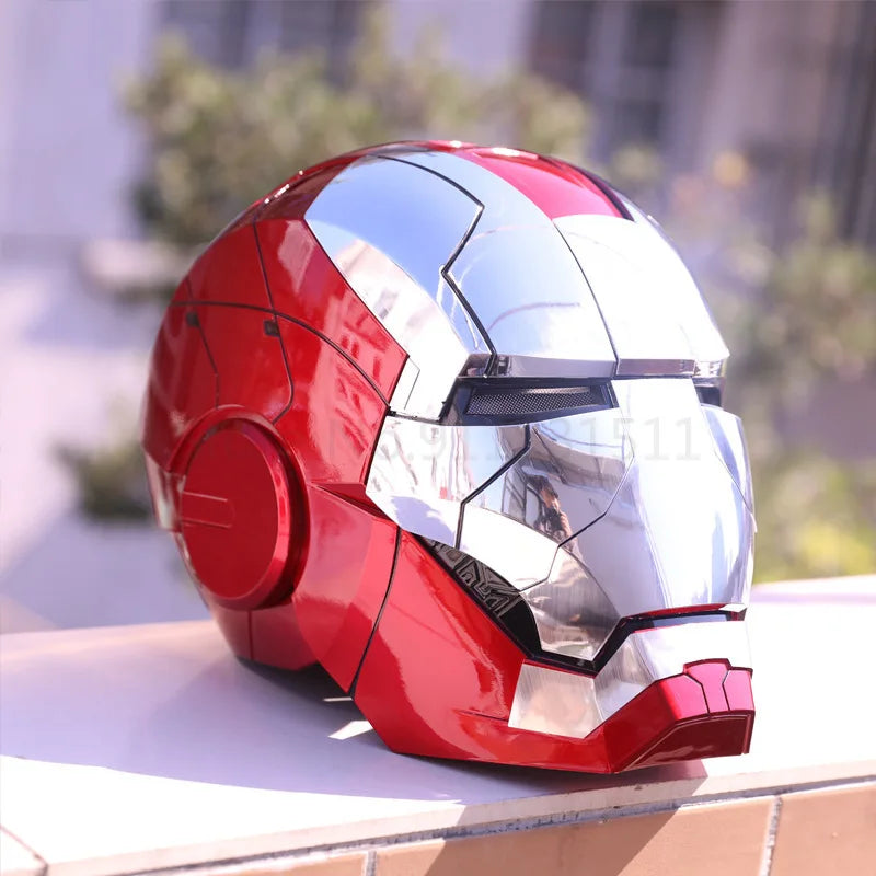 New AutoKing 1/1 Mk5 Iron Man Helmet Cosplay Voice Control Eyes with Light Model Toys for Adult Electric Wearable Christmas Gift