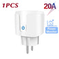 20A EU Smart Socket WiFi Smart Plug Power Monitoring Timing Function Voice Control Works With Tuya APP Alexa Google Home
