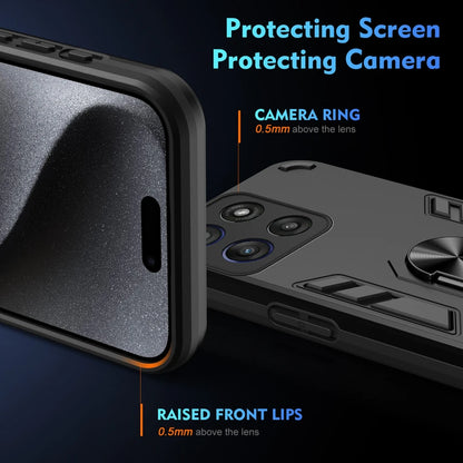For Motorola Moto G56 5G Case Shockproof Armor Magnetic Holder Ring Case For Moto G56 G 56 MotoG56 Camera Lens Protect Cover