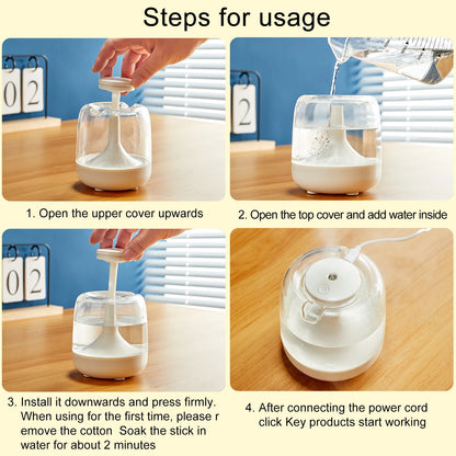 Large spray mute colorful light transparent water tank aromatherapy humidifier indoor portable bedroom air humidifier