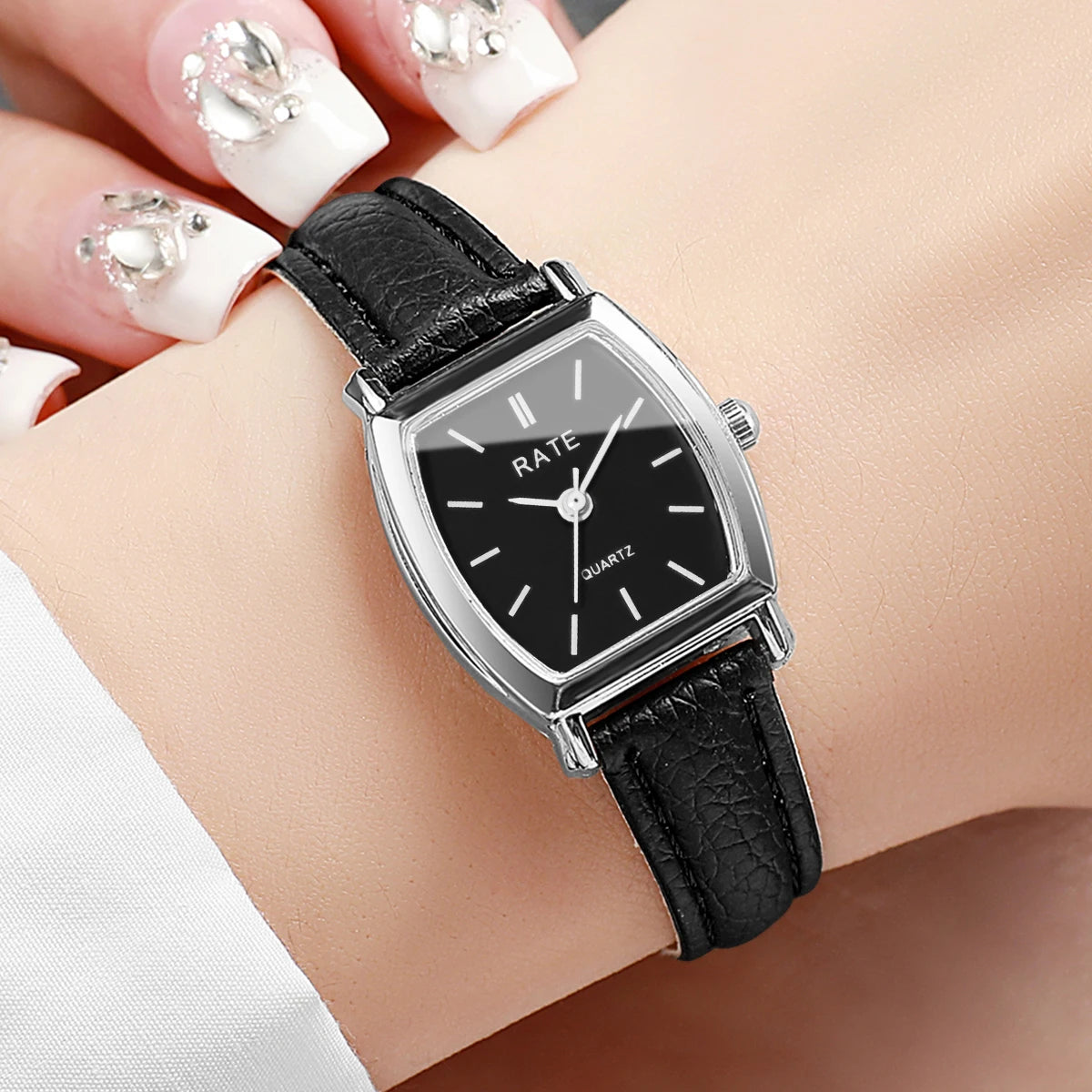 2PCS/Set Fashion Casual Women Watches Leather Strap Quartz Wristwatch Reloj Mujer Girls Clock Gift（Without Box）