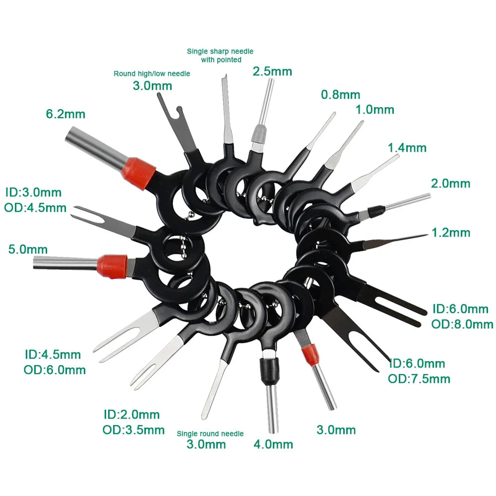 Automotive Terminal Removal Tool Electrical Wiring Crimp Connector Puller Release Pin Extractor Kit for Car Plug Repair Tools