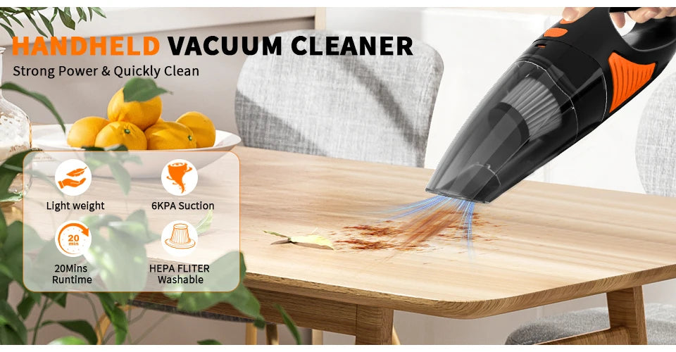 Rechargeable Cordless Wireless Handheld Portable Car Vacuum Cleaner Home and Car Dual Purpose Small Mini Handheld Vacuum Cleaner